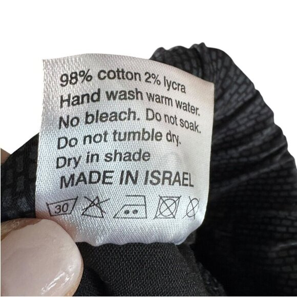 Bevy Flog Shely Jogger Pants Size 26 drawstring waist black gray honeycomb print - Picture 9 of 9